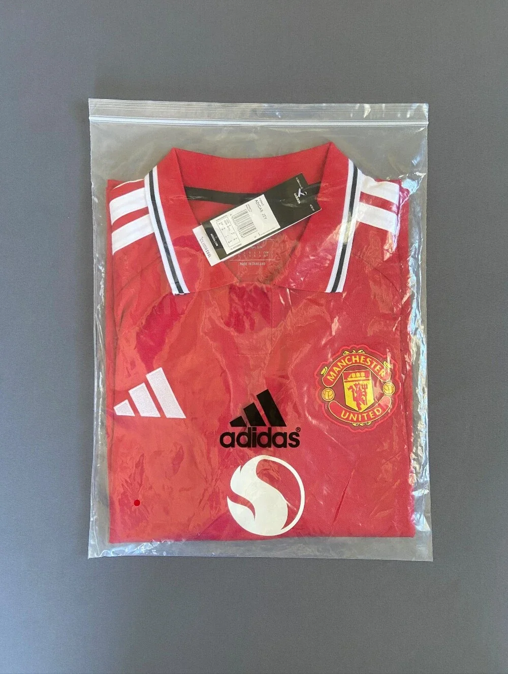 Red Manchester United Soccer Jersey with White Accents